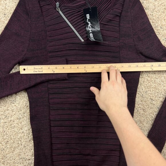 LCR Black Edition Men’s Maroon Neck Zip Pullover Sweater Sz XL NEW Neogrunge - Picture 8 of 9